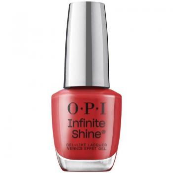 OPI Infinite Shine Big Apple Red 15ml - Long-lasting gel-effect nail polish with no UV lamp needed, vibrant red color