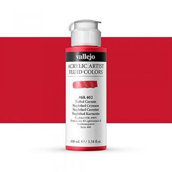 Vallejo : Fluid Artist Acrylic Paint : 100ml : Naphthol Crimson