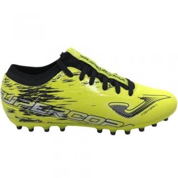 Botas de fútbol Joma Supercopa 23 césped artificial ag amarillo flúor negro para niños talla 37