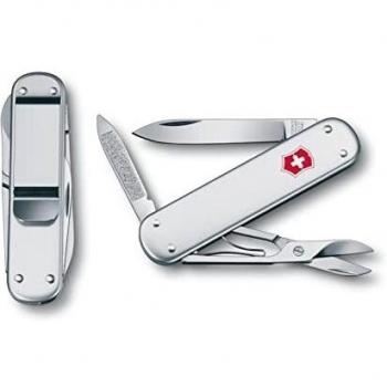 Victorinox Money Clip Navaja con 5 funciones incluyendo hoja y lima de uñas, de alox liso, color plata
