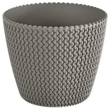 Maceta redonda 28,2L PROSPERPLAST Splofy de plastico en color gris Ø39,1 x 33 cm