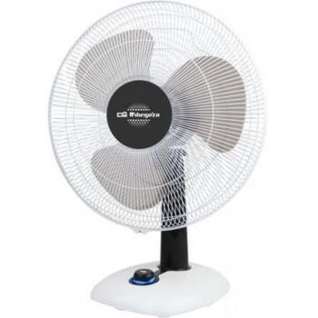 Orbegozo TF 0133 - Ventilador de sobremesa, oscilante, 3 velocidades, diámetro hélice 30 cm, asa, 40 W, piloto luminoso LED, blanco