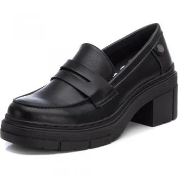 Mocasines de Mujer Refresh 171987 Negro con Tacón Ancho de Goma, Talla 40