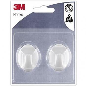 3M Ganci Permanenti Adesivi, Poliéster, Blanco, 2