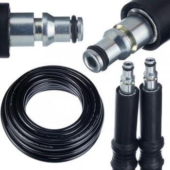 Manguera de alta presión de 15 m con conexión rápida para lavadoras a presión AR Blue Clean / Michelin / Black Decker / Mac Allister / Makita / Stanley