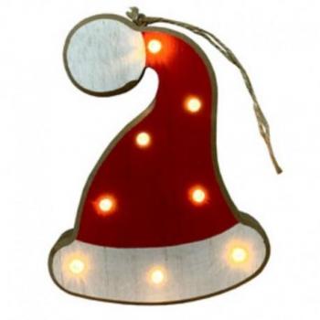 GORRO NAVIDAD CON LUZ PARA COLGAR