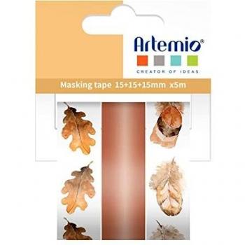 3 Cintas Adhesivas Decorativas Otoñales 15 mm x 5 m