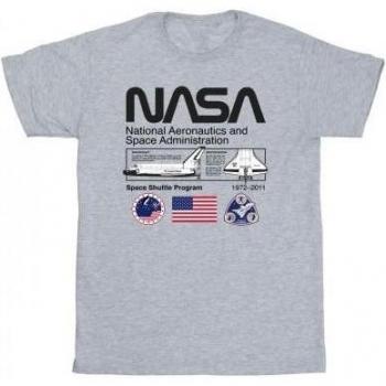 Camiseta NASA Space Admin para niño 7-8 años blanca