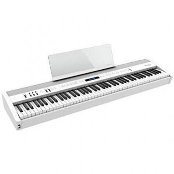 Roland FP-60X White Digital Stage Piano with Wood Frame Stand and Pedals