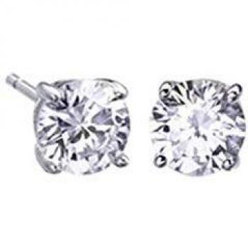 VIDAL & VIDAL Pendientes Plata baño Platino Circonitas