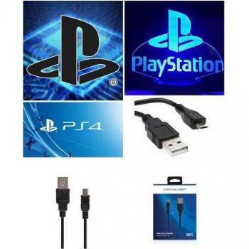 Cable de Carga y Sincronización PS4 - Micro USB 3M Negro