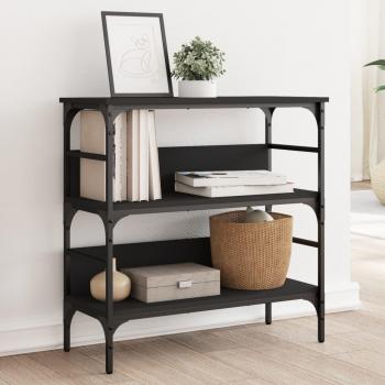 Mesa consola de madera de ingeniería 75x32x75 cm en colores Negro, Roble Sonoma y Roble ahumado - Mesa de sofá, mesa de entrada para salón, consola de entrada, mueble recibidor, mesita auxiliar