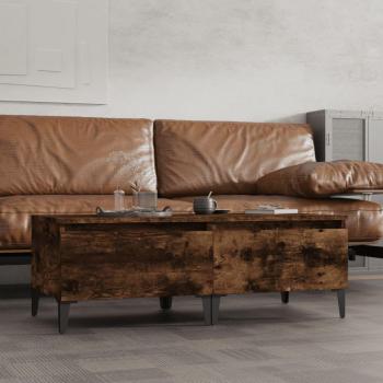 Mesas auxiliares 2 piezas Smoke Oak 50x46x35 cm Madera multicapa Marrón