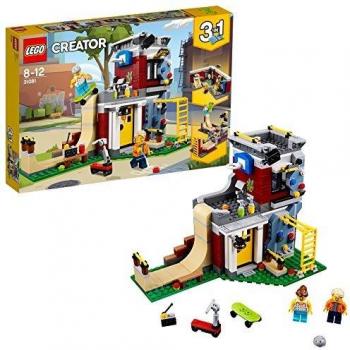 LEGO Creator - Parque de Patinaje Modular, Juguete 3 en 1 Creativo de Construcción con 2 Minifiguras para Recrear Aventuras y Construir Diferentes Escenarios