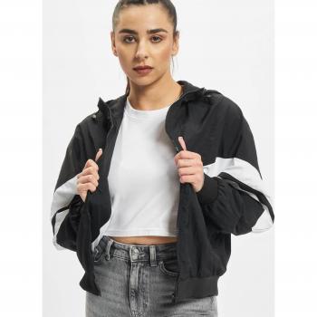 Urban Classics Plus Size Women's Crinkle Batwing Jacket - Black/White, XXL