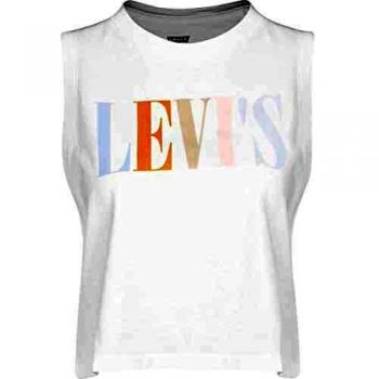 Levi's Graphic Crop Camiseta, 90's Serif Tank White+, L para Mujer