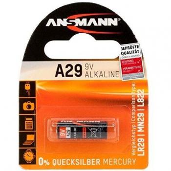Batería Alcalina Ansmann A29 (9V) para Garaje, Alarmas y Dispositivos Electrónicos - Paquete de 1