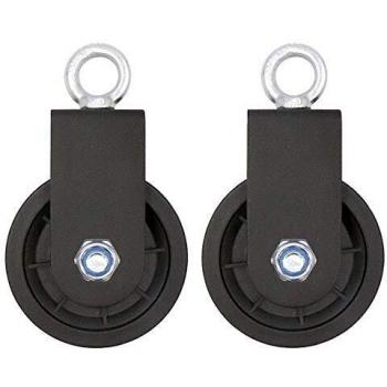LFJ Bloque de Polea Giratoria de única, Poleas Tendedero para Cuerda Cables Rueda de elevación del rodillo Sistema de polea de gimnasio con soporte de montaje en U, 2PCS