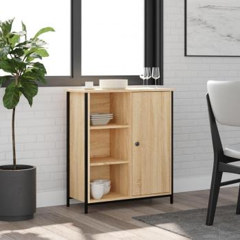 Aparador de madera de ingeniería 70x30x80 cm en color roble Sonoma, mueble de almacenaje para salón, buffet, armario auxiliar y armario de almacenamiento