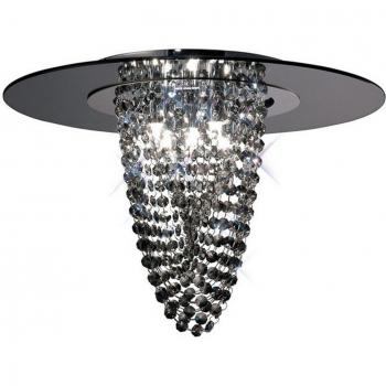 Lámpara de techo Oberon 5 luces cromo pulido espejo ahumado cristal ahumado