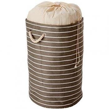 WENKO 35521100 Pongotodo Maritim redondo - cesta para la ropa, 75 L, Papel, 40 x 60 x 40 cm, Color Verde
