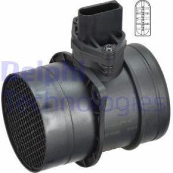 Sensor de flujo de aire Delphi AF10250-12B1 - Medidor de masa de aire, compatible con múltiples vehículos, tecnología avanzada para medición precisa, fácil instalación, diseño duradero y resistente a condiciones extremas