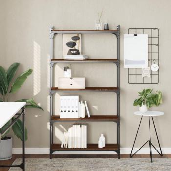 vidaXL 5-Tier Bookcase Brown Oak 80x30x154 cm Engineered Wood