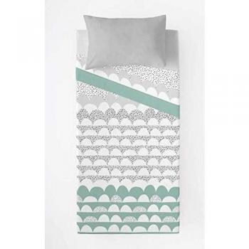 COOL KIDS Juego de sábanas Mr&Mrs Turquesa Cama 90 cm