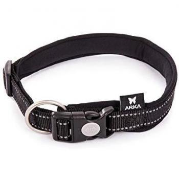 Collar de perro ajustable de nylon Martin Sellier Neo+ negro 2 x 40 a 45 cm