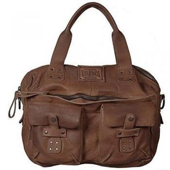 vilenca Holland - Funda de piel unisex portátil bolsa de hombro, bolsa de College Oficina, Vintage Estilo Retro Piel de Búfalo Auténtica de 40704 Coñac