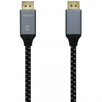Cable Displayport 1.4 8K Aisens A149-0437 Displayport Macho - Displayport Macho 2m Negro Gris
