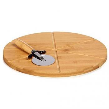 Tabla de Cortar Pizza de Bambú Natural Marrón (Ø 35 cm)