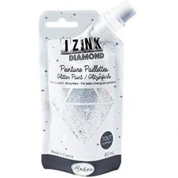 Pintura Pailletée Izink Diamond 80 ml - Plata