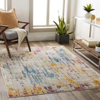 Surya Modern Multicolor/Beige Abstract Area Rug 160x215