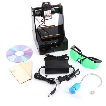 2000MW Grabadora de Láser 7 × 7cm Mini DIY USB Máquina de Grabado CNC con Gafas de Protección 100-240V para win7, win8, win10, XP