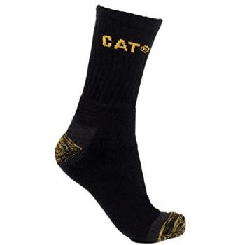 Caterpillar Men's Premium Black Work Socks - 3 Pair Pack, One Size Fits All