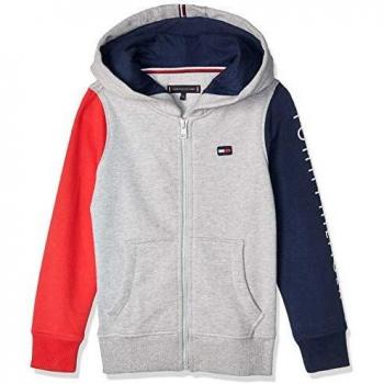 Tommy Hilfiger - Sudadera para NIÑO con Capucha Y Cremallera- KB0KB05315-GREY Heather