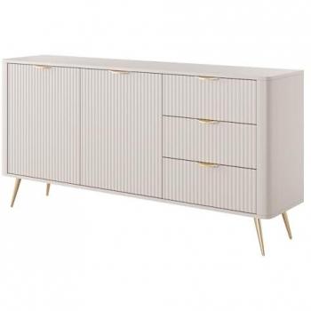 Cómoda Kingston AC101 Beige con Cajones y Puertas, 164 x 82 x 38 cm