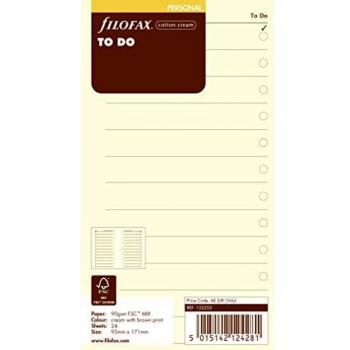 Recarga Filofax Personal To Do 20pk (Crema de Algodón)