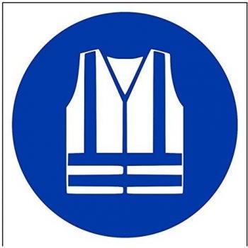 VSafety - Cartel de alta visibilidad para ropa con logotipo de EPP, cuadrado, 150 mm x 150 mm, plástico rígido de 1 mm