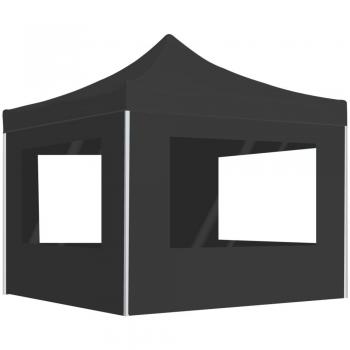 Carpa Plegable Profesional con Paredes de Aluminio Gris 2x2 m