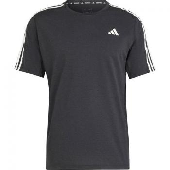 Camiseta técnica de running Adidas Own the Run 3 Bandas para hombre, color negro, talla XL, manga corta