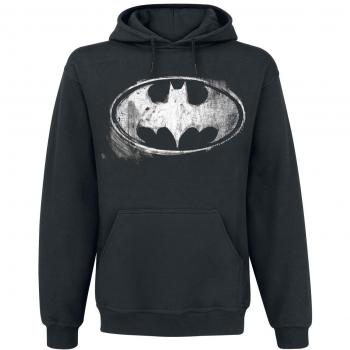 Batman Distressed Logo Sudadera con capucha Negro L
