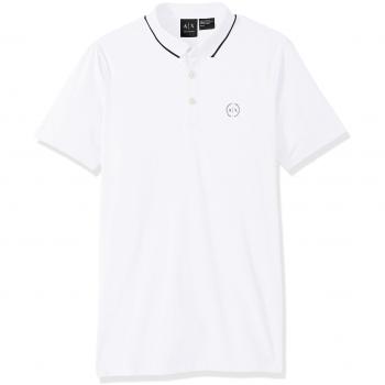 Armani Exchange Men's Regular Fit Short Sleeve Polo Shirt - White XL