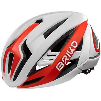 Briko Quasar Casco, Adultos Unisex, Shiny Red White, Medium