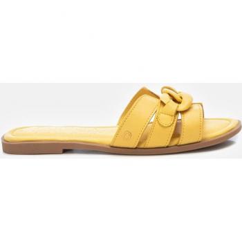 Sandalias planas de piel para mujer con suela de goma