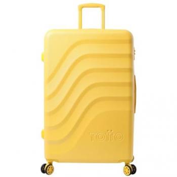 Maleta Rígida Expandible Grande TOTTO Bazy+ L Super Lemon, 50 x 79 x 30.5 cm, Capacidad 100L, Resistencia a Impactos, Ruedas 360º, Manija