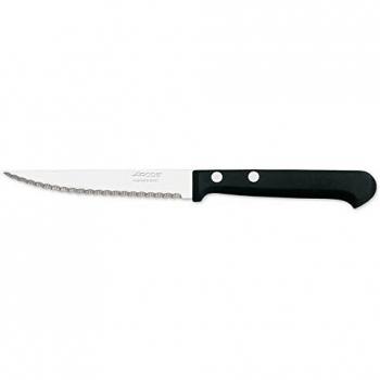 Arcos Cuchillos de Mesa, Cuchillo Chuletero Cuchillo de Mesa, Hoja de Acero Inoxidable Nitrum 110 mm, Mango de Nylon, Color Negro