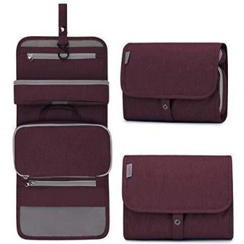 Wind Took Neceser de Hombre y Mujer Bolsa de Aseo Colgante Organizador Cosmético Resistente al Agua Plegable Neceser para Vacaciones Viajes de Negocios Malva