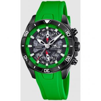 Reloj De Hombre Lotus Vortex 18945/4, caucho color verde